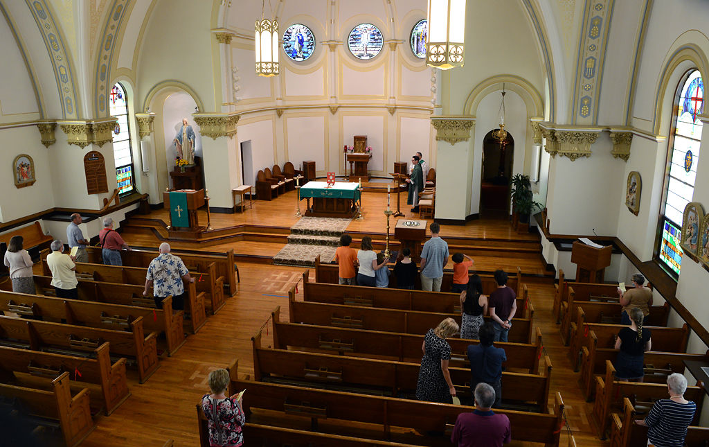 Approximately 35 parishioners attended the 11 a.m. Mass on Sunday